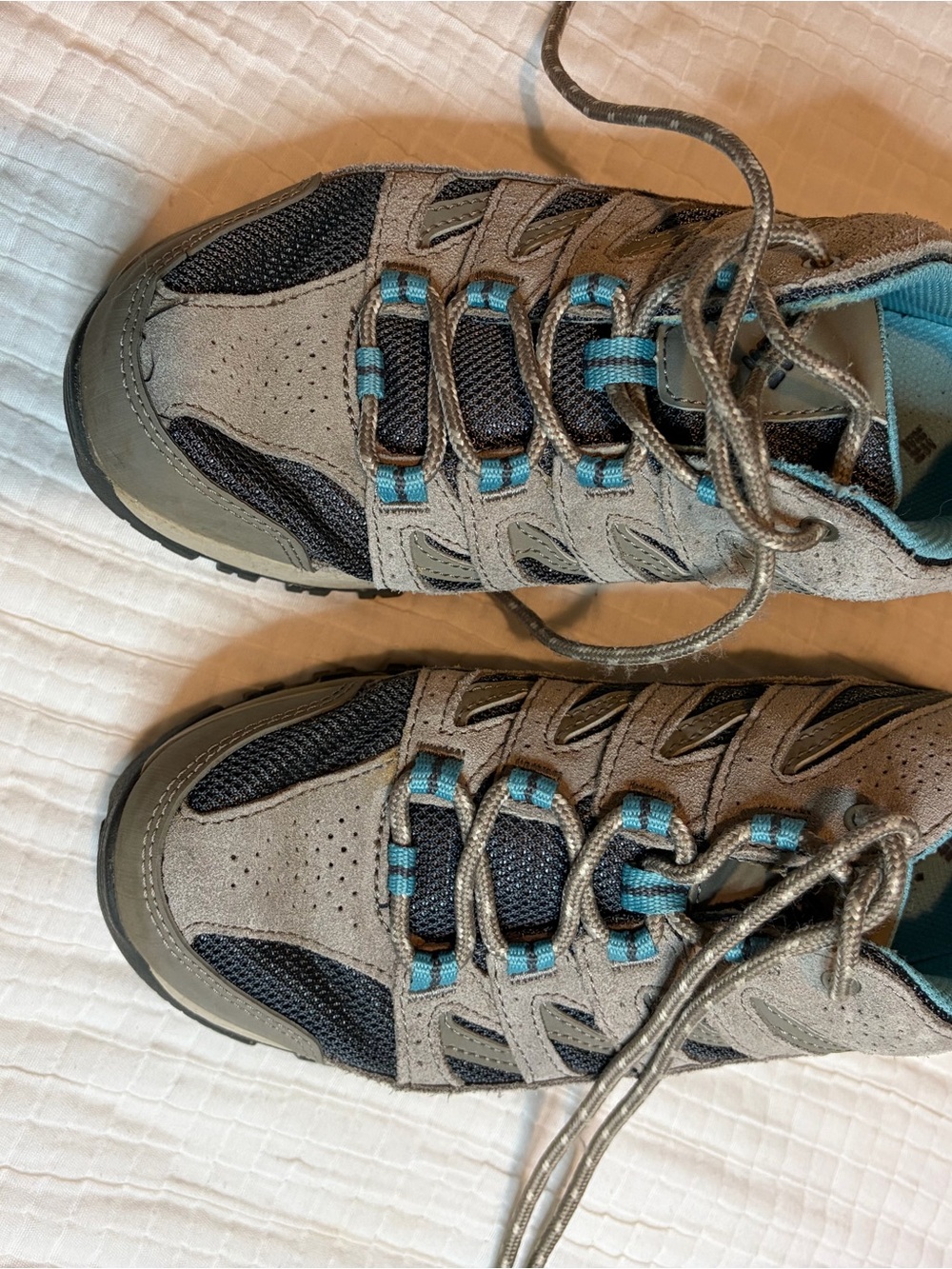 Columbia Gray and Teal Women's Hiking Shoes
